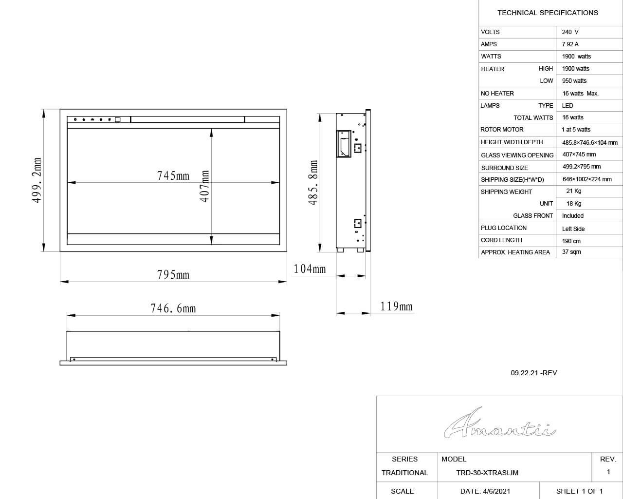 Amantii 30" Extra Slim Featuring a 4" Depth-WiFi-3 Speed Motor-Programable Remote, , hi-res