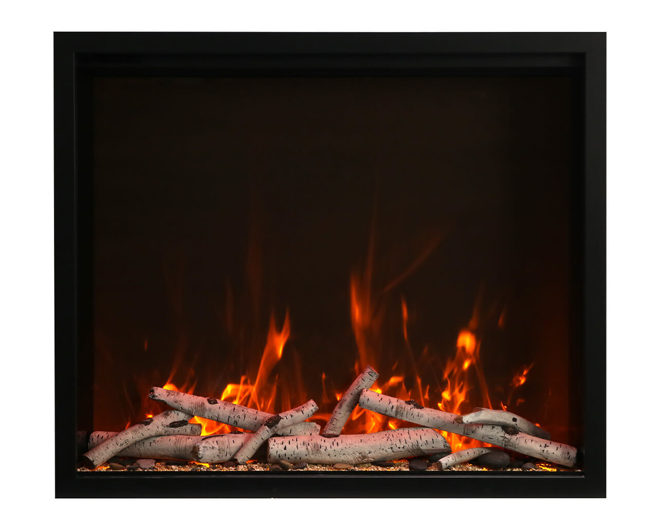 Amantii Smart 44” Fireplace – includes a steel trim, glass inlay, 20 piece log set with remote and cord