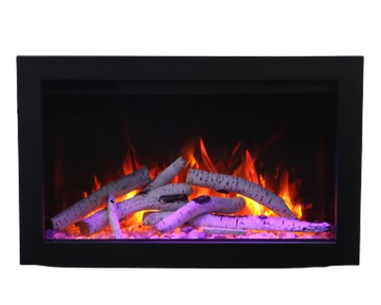 Amantii Smart 26” Fireplace – includes a steel trim, glass inlay, 10 piece log set with remote and cord