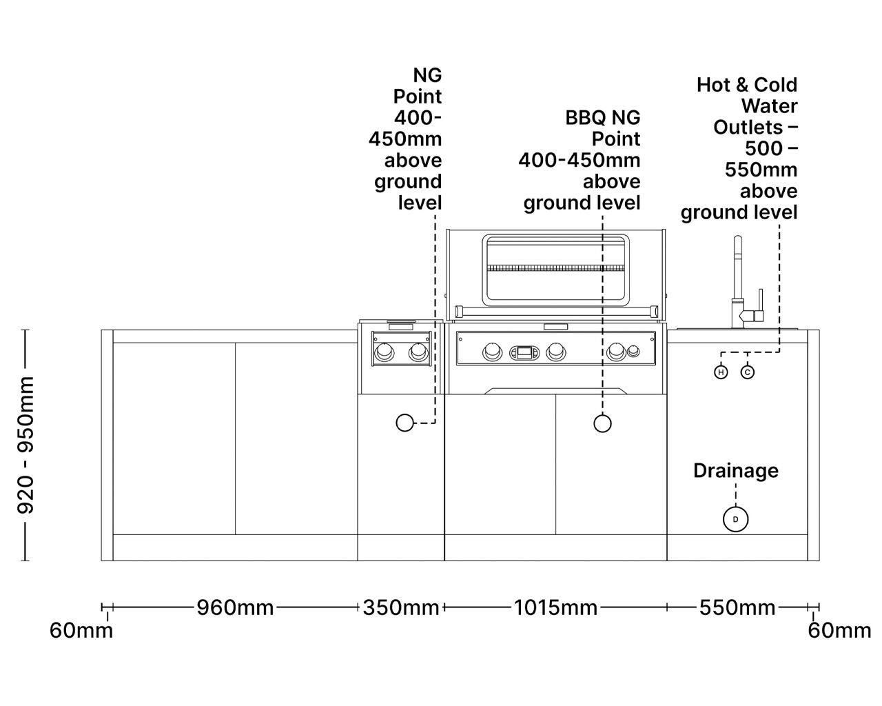 Alfresco Kitchen Co with Premium Fire Magic Echelon E790i 3 Burner BBQ with Fire Magic Echelon Double Side Burner, Single Sink and Double Storage Module, , hi-res