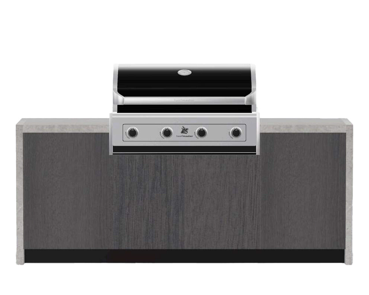 Alfresco Kitchen Co with Beefmaster 4 Burner Built-In BBQ and Two Single Storage Modules