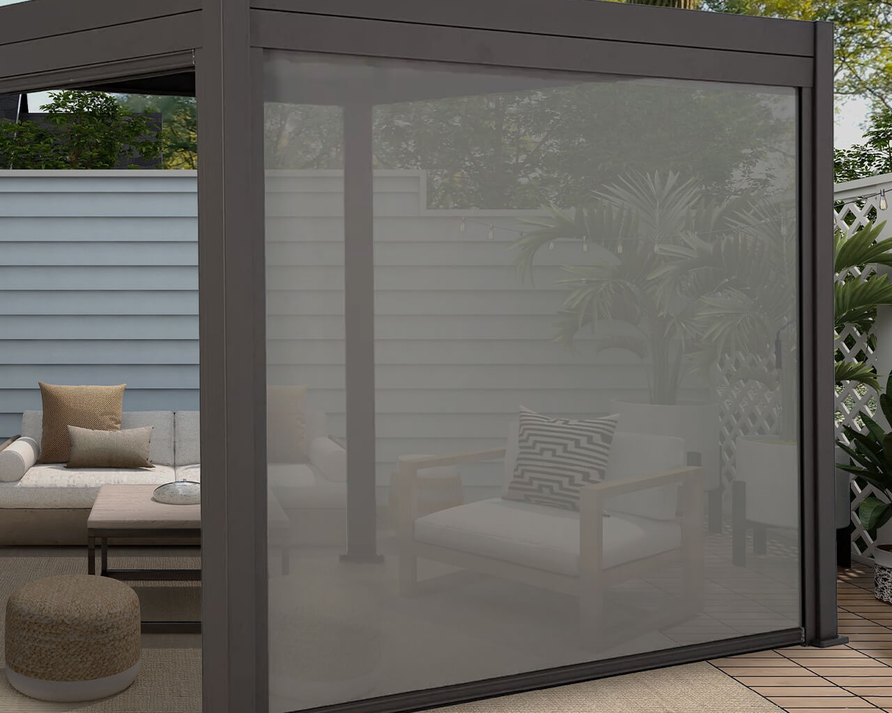 Coolaroo Fairhaven Gazebo Track Guided Privacy Screen, , hi-res