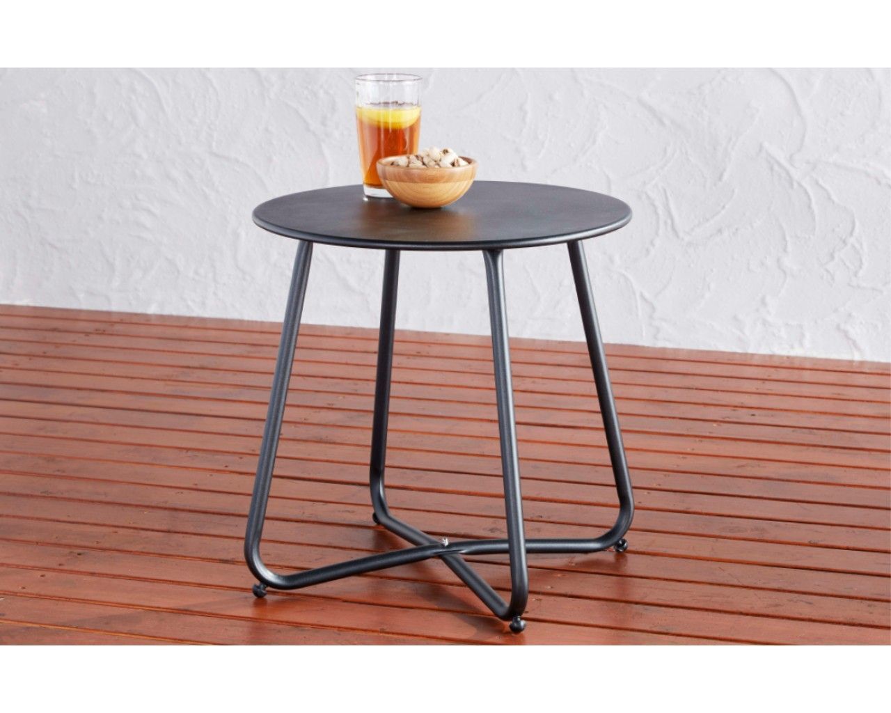 black outdoor end table