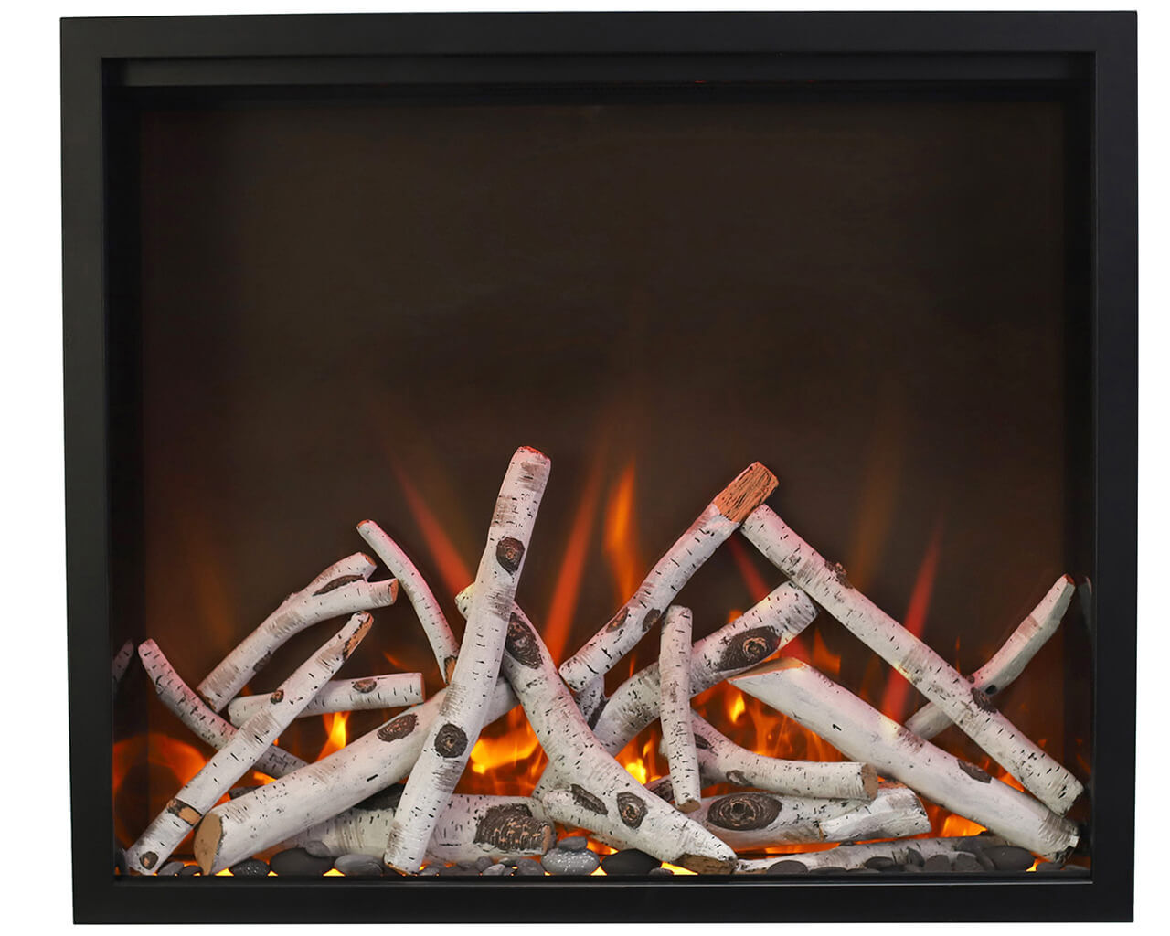 Amantii Smart 48” Fireplace – includes a steel trim, glass inlay, 20 piece log set with remote and cord, , hi-res