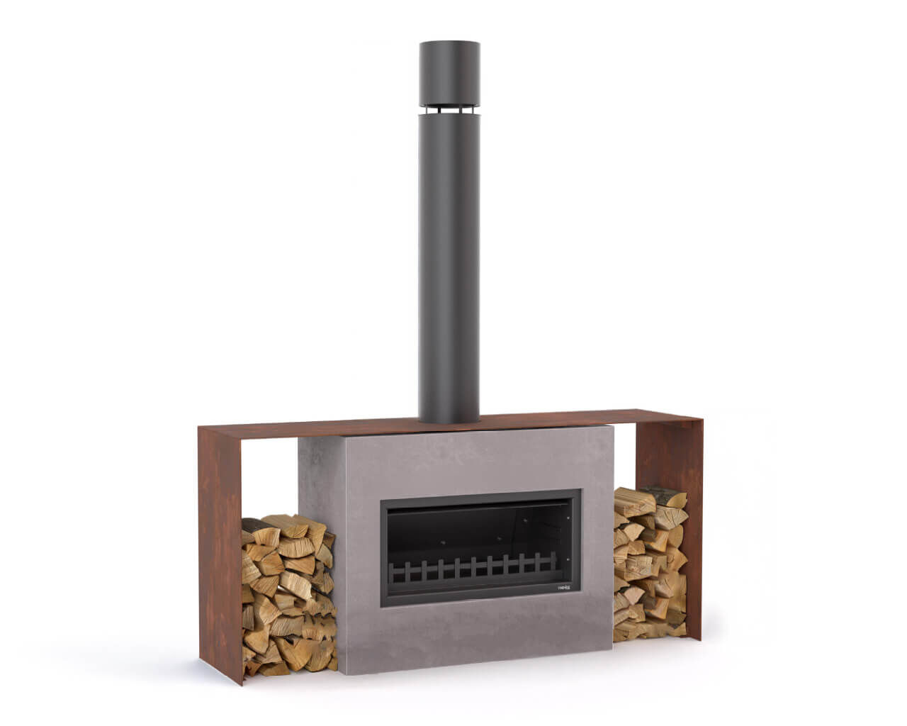 Trendz Mini Burton Fireplace with Steel Wood Boxes