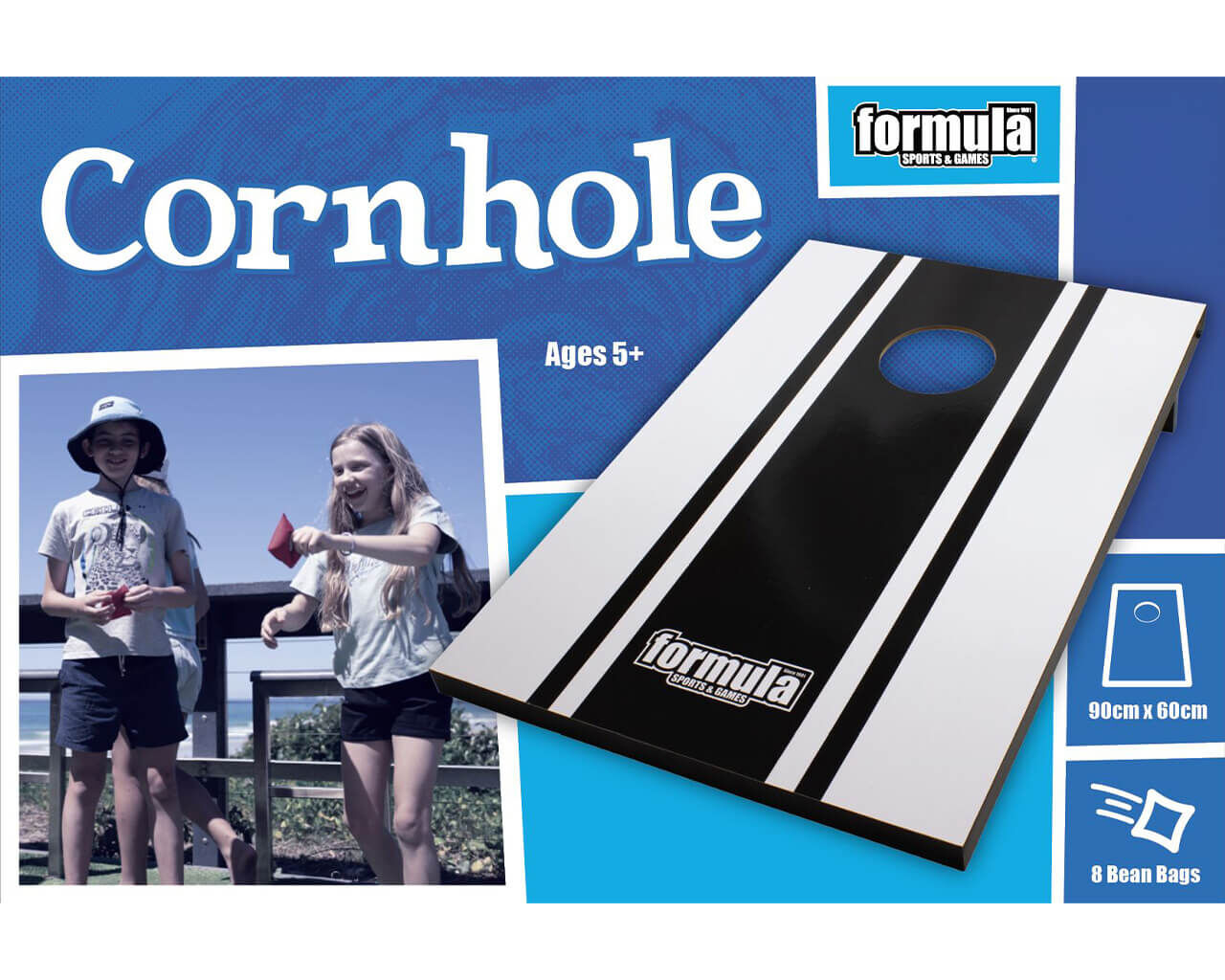 Formula Sports Cornhole Boards & Corn Bags Toss Wooden Game Twin Set, , hi-res