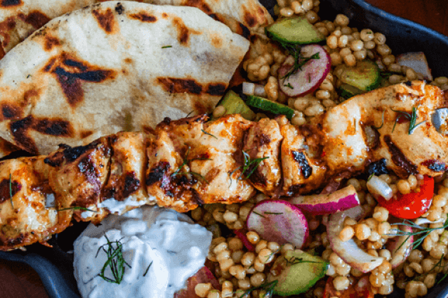 Lebanese Couscous Salad with Grilled Chicken Recipe