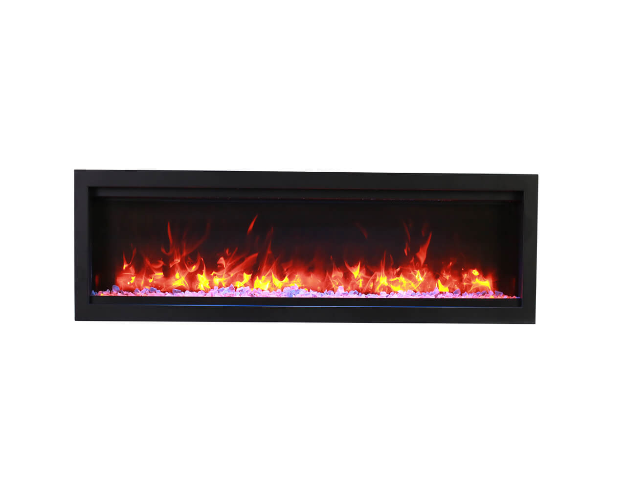 Amantii Smart 34" Clean face Electric Built-in with log and glass, black steel surround, , hi-res image number null