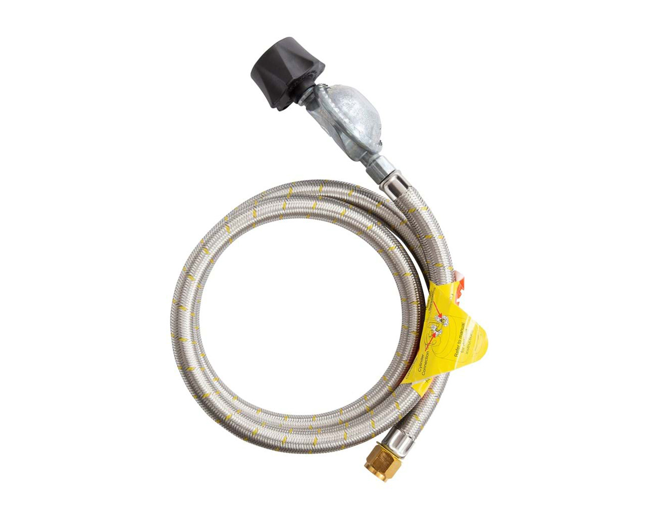 Gasmate Braided Hose & Regulator - 1200mm (LCC27 TO 5/8" UNF (3/8" SAE)), , hi-res image number null