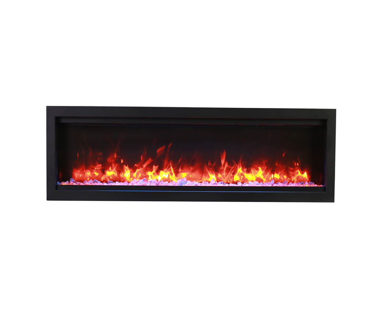 Amantii Smart 50" Clean face Electric Built-in with log and glass, black steel surround, , hi-res image number null