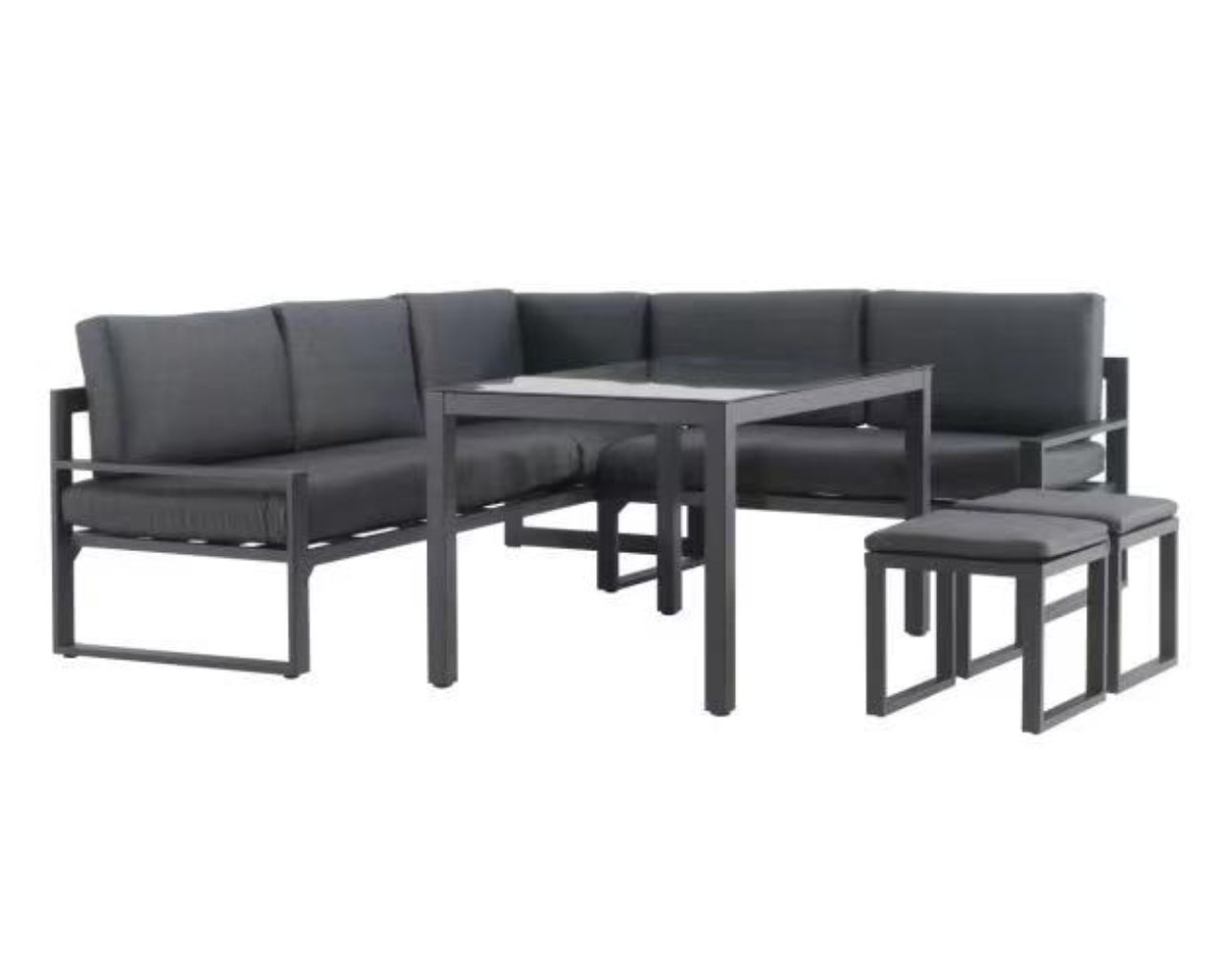 Patmos 5 Piece Low Dining Setting (Gunmetal Grey), Gunmetal Grey, hi-res image number null