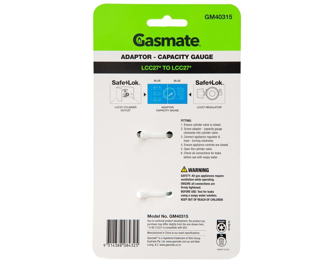 Gasmate Adaptor - LCC27 Capacity Gauge, , hi-res image number null