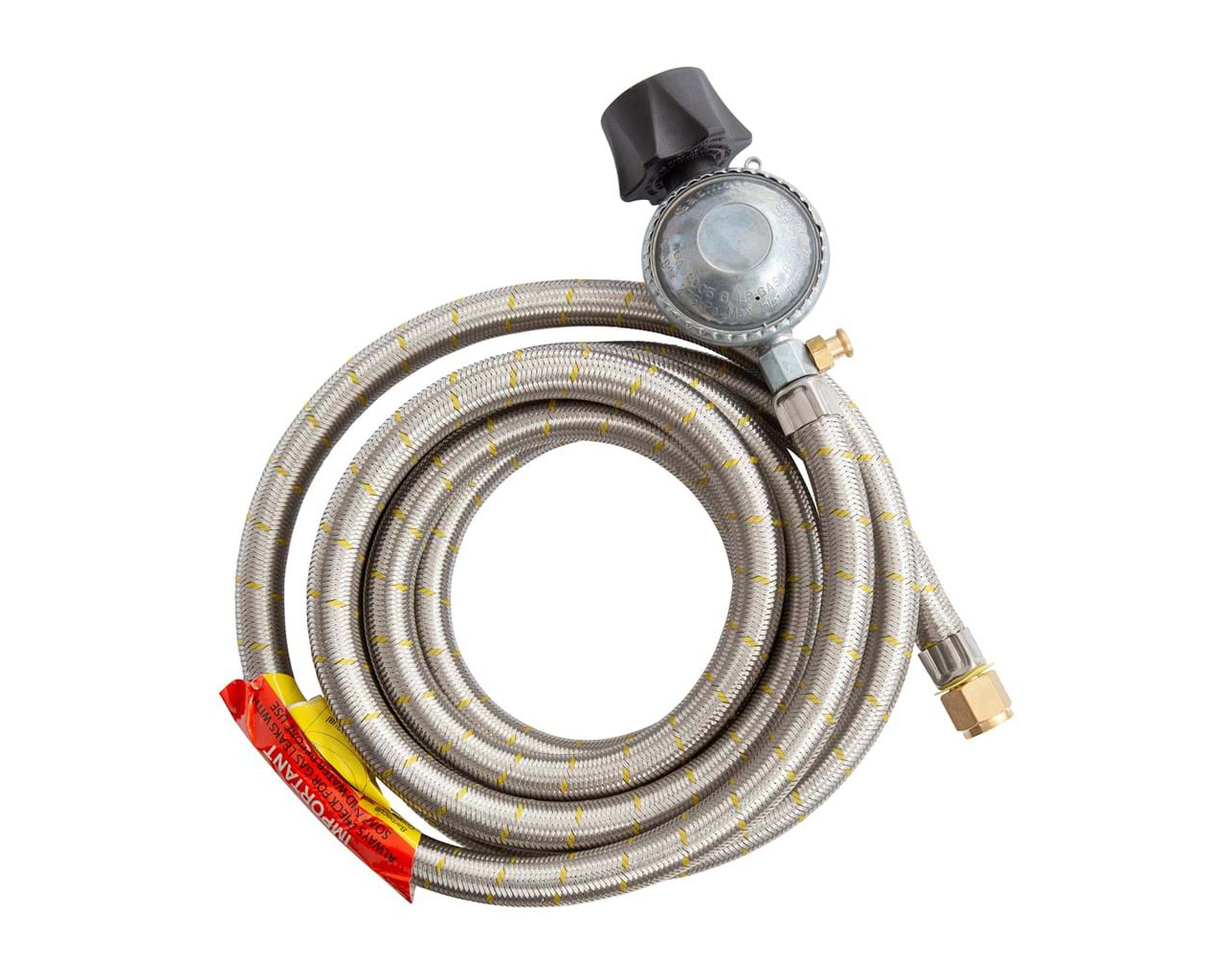 Gasmate Braided Hose & Regulator - 3000mm (LCC27 TO 5/8" UNF (3/8" SAE)), , hi-res image number null