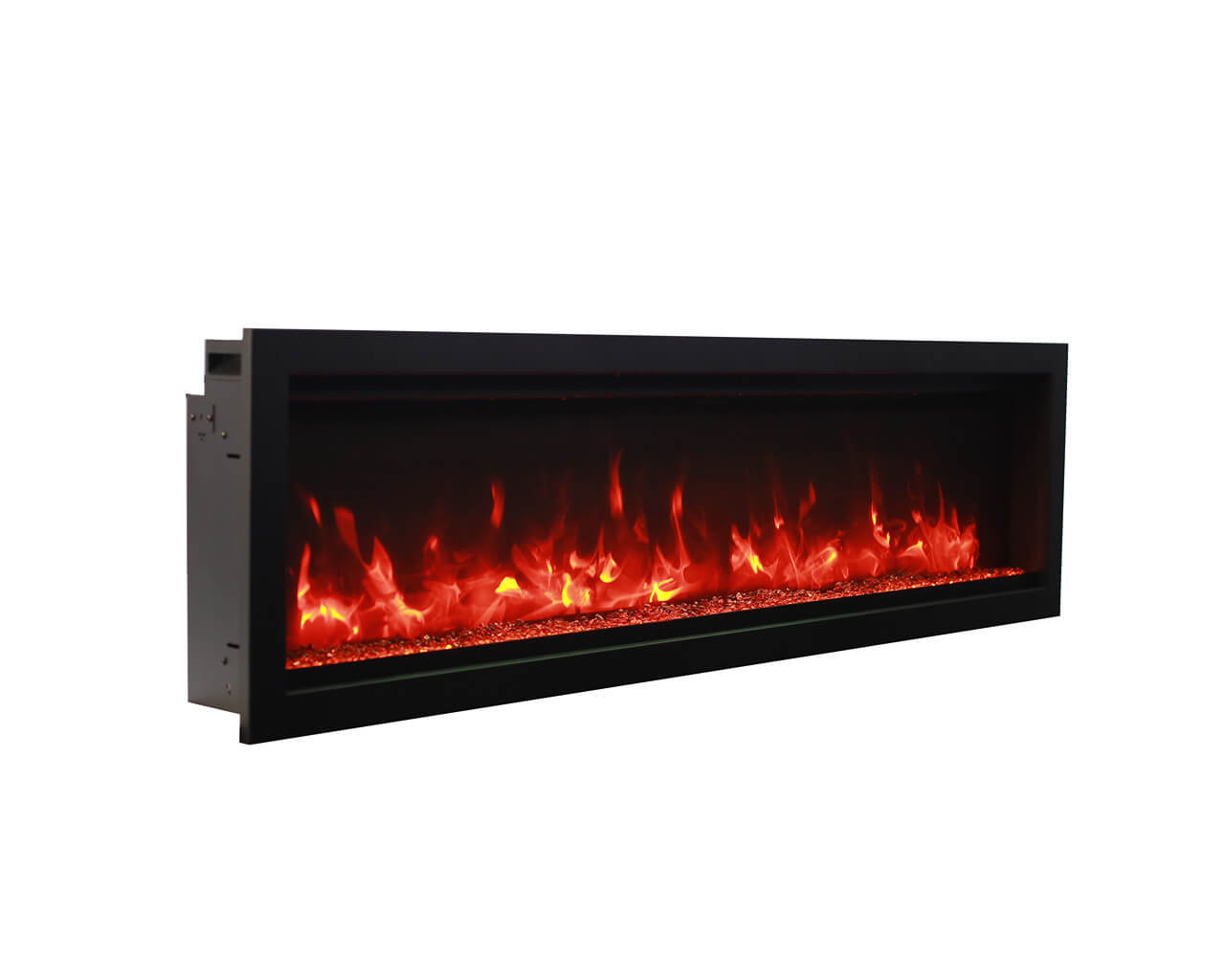 Amantii Smart 88" Clean face Electric Built-in with log and glass, black steel surround, , hi-res image number null