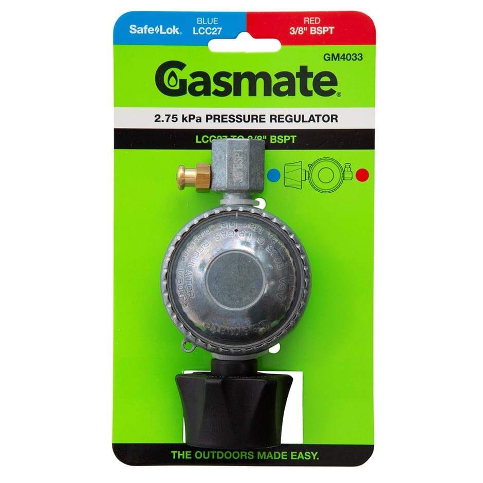 Gasmate 2.75 kPa Pressure Regulator LCC27 to 3/8" BSPT, , hi-res image number null