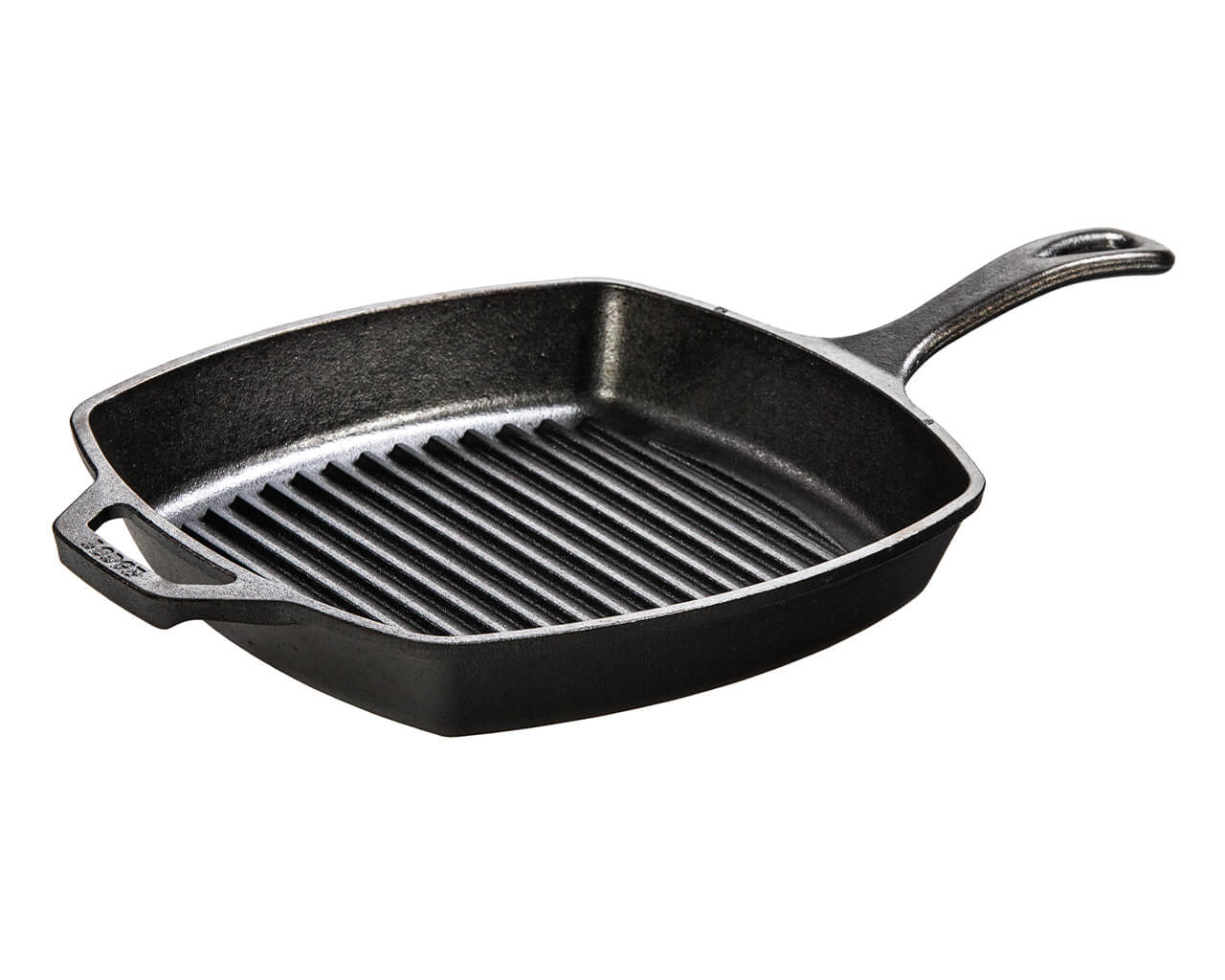 Lodge 10.5 Inch Square Cast Iron Grill with Helper Handle, , hi-res image number null