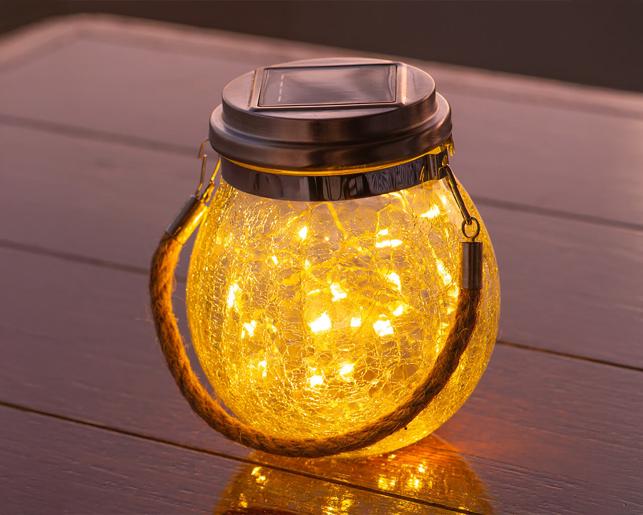 LumiFX Cracked Ball Solar Lantern, , hi-res image number null