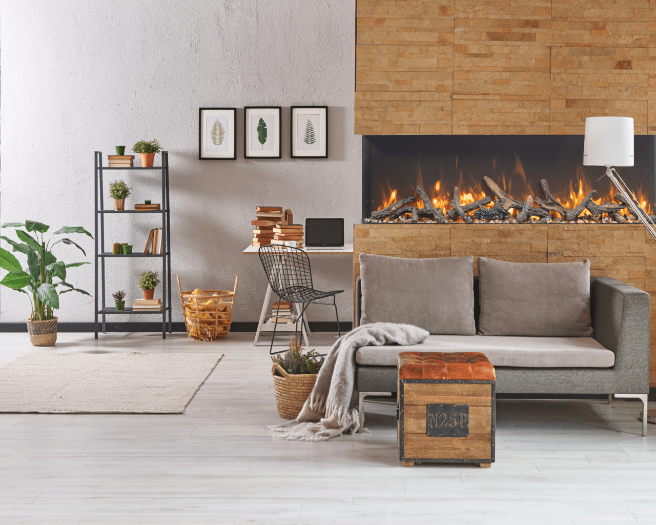 Amantii Smart 72" 3 sided glass electric fireplace Built-in only, , hi-res image number null