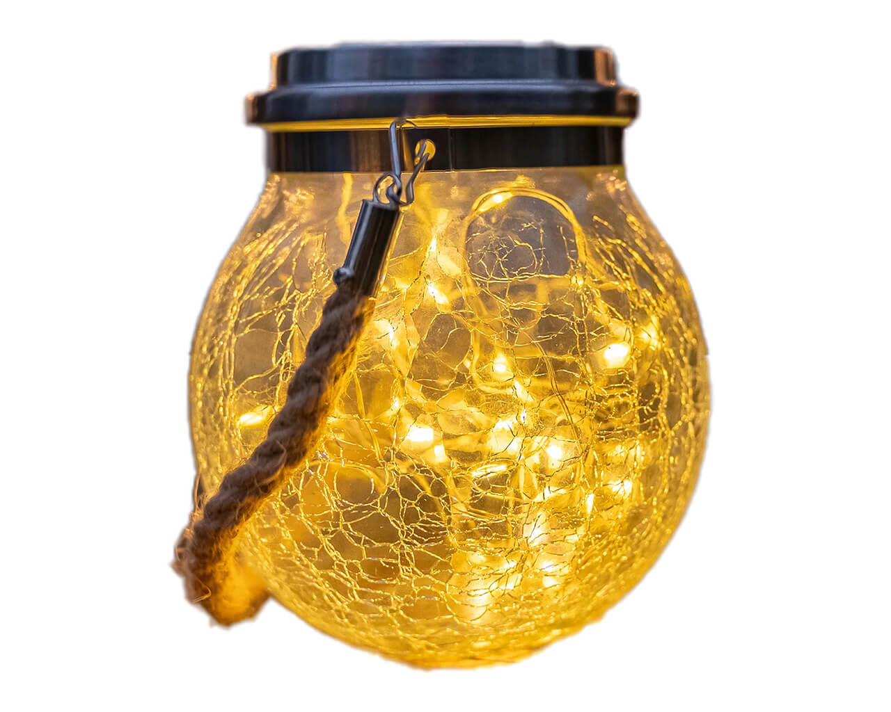 LumiFX Cracked Ball Solar Lantern, , hi-res image number null