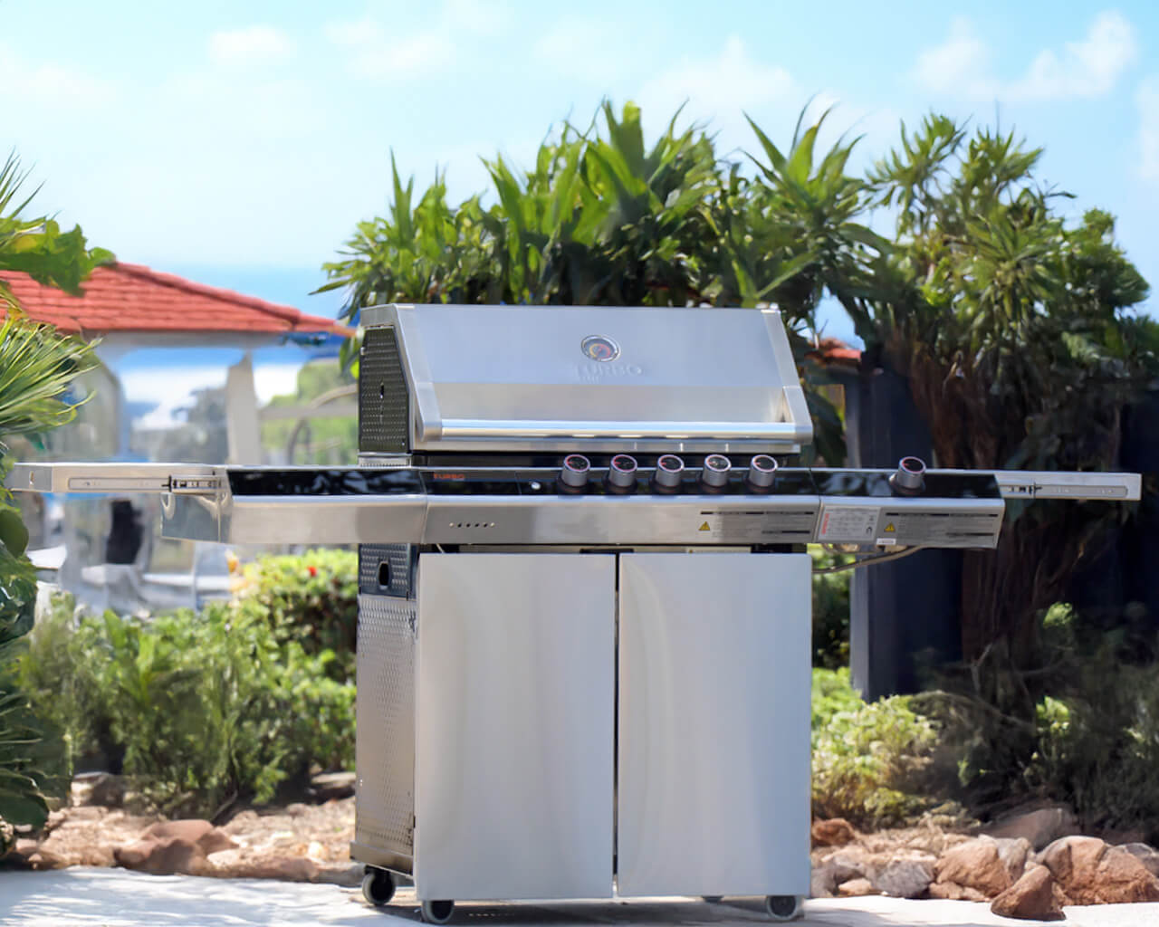 Ziegler & Brown Turbo Q Series Elite 5 Burner BBQ on Cart with Side Burner & Drawer, , hi-res image number null