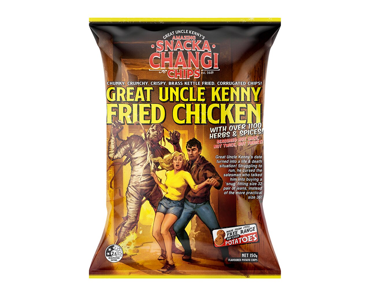 Snackachangi Kettle Chips Fried Chicken 150G, , hi-res image number null