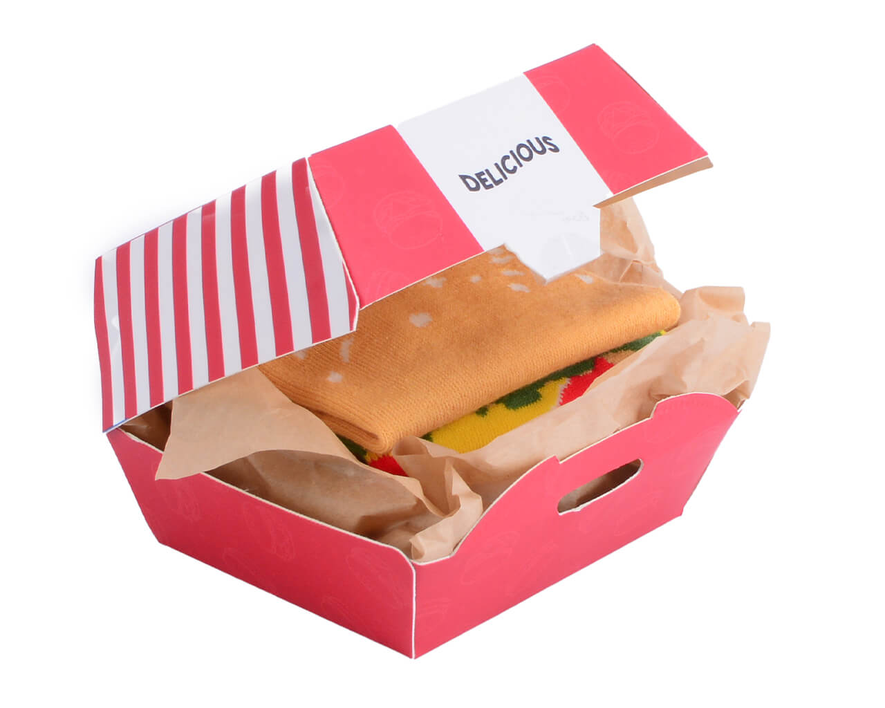 Novelty Burger Socks Box - 1 Pair, , hi-res image number null