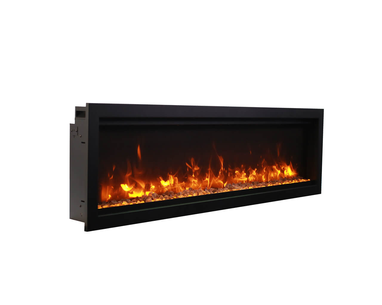 Amantii Smart 42" Clean face Electric Built-in with log and glass, black steel surround, , hi-res image number null