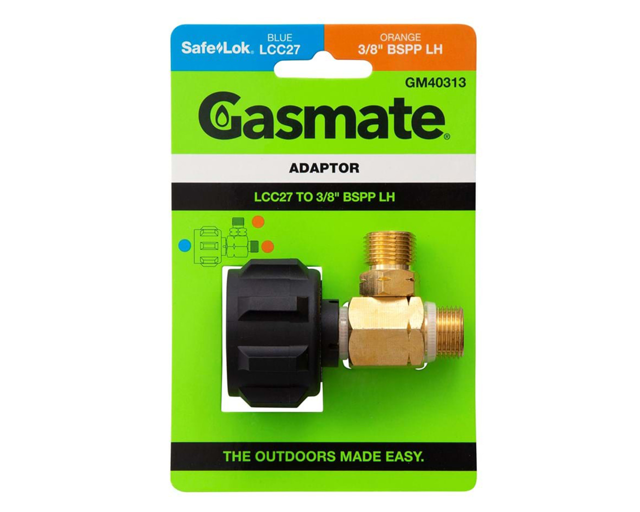 Gasmate Adaptor - LCC27 TO TWIN 3/8" BSPP LH, , hi-res image number null