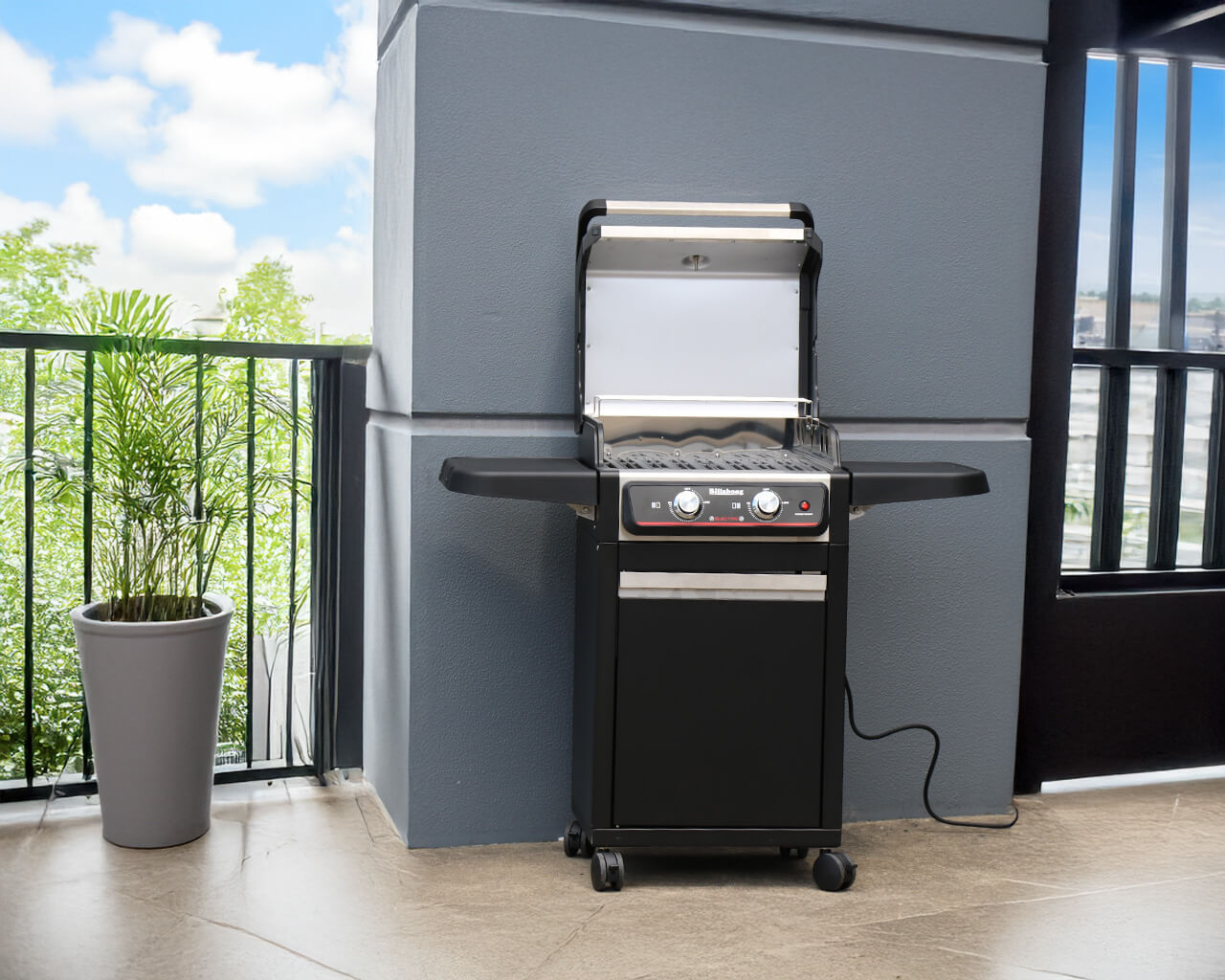 Billabong 2 Burner Electric BBQ on Cart, , hi-res image number null