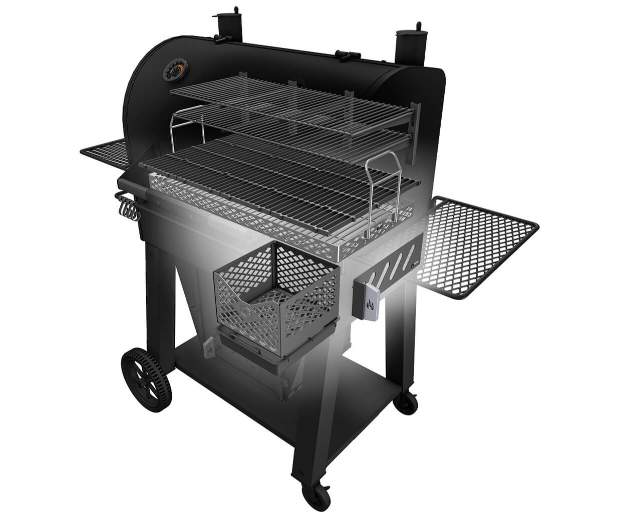 Oklahoma Joe's Marshal Black Centerbox Charcoal Smoker, , hi-res image number null