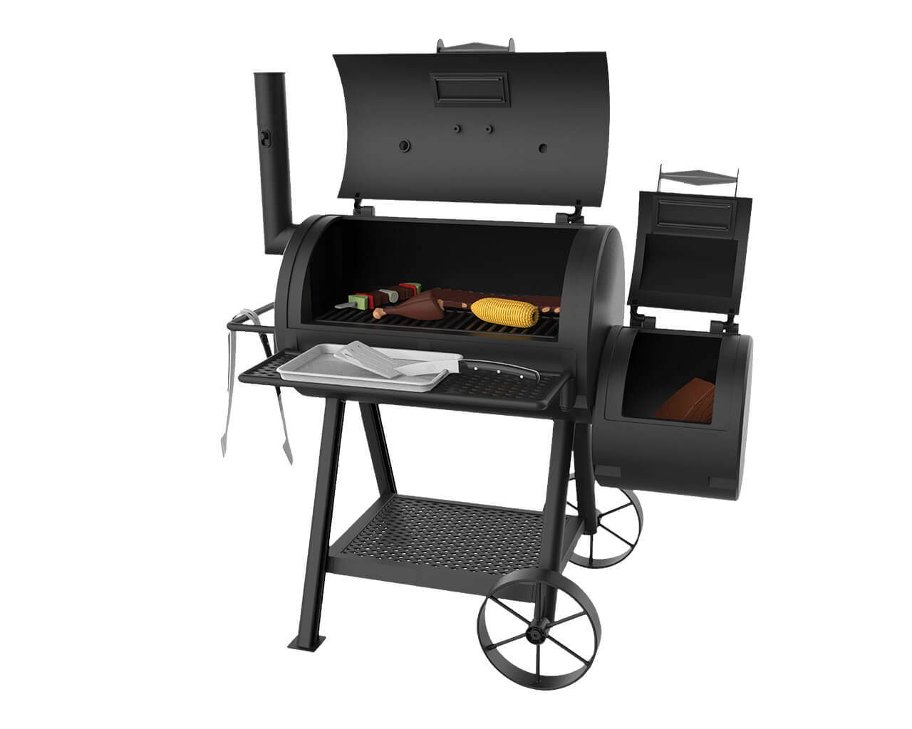 Oklahoma Joe's Kids Play Toy BBQ Smoker Set with Real Smoke Effect, , hi-res image number null