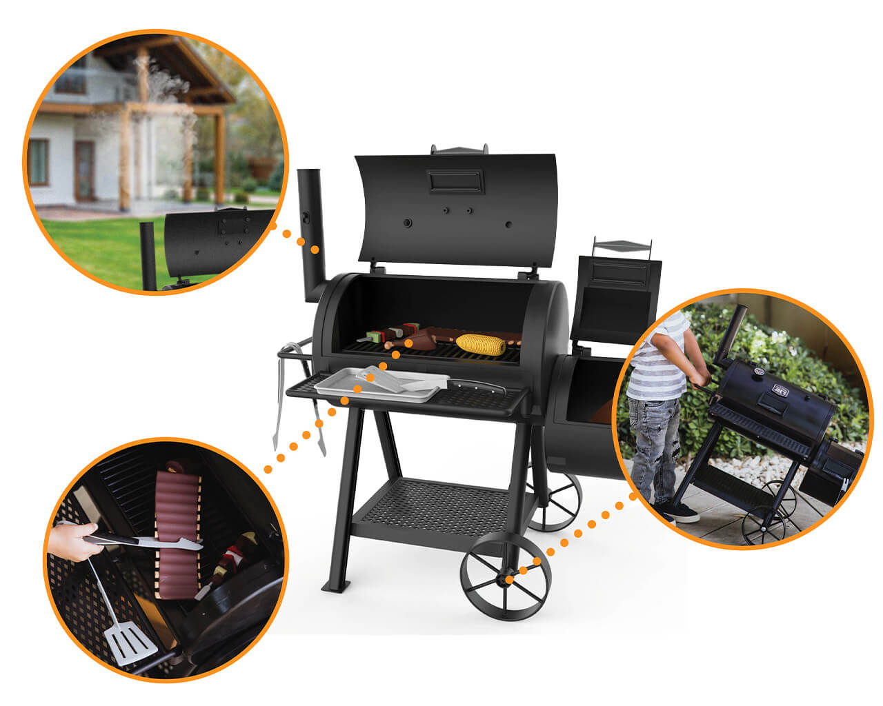 Oklahoma Joe's Kids Play Toy BBQ Smoker Set with Real Smoke Effect, , hi-res image number null