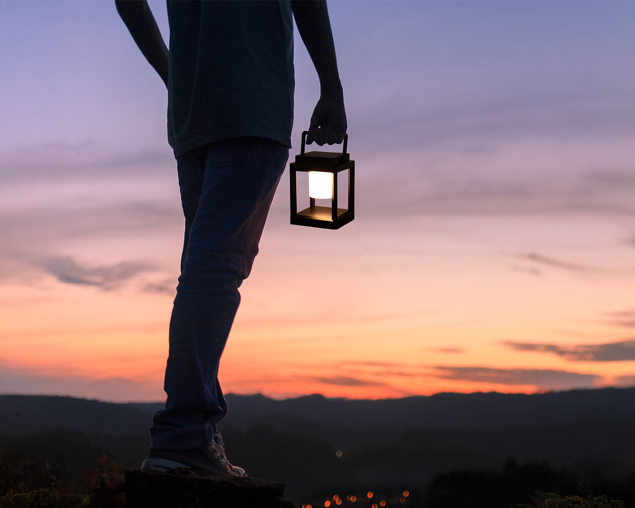 LumiFX Solar Cube Lantern, , hi-res image number null