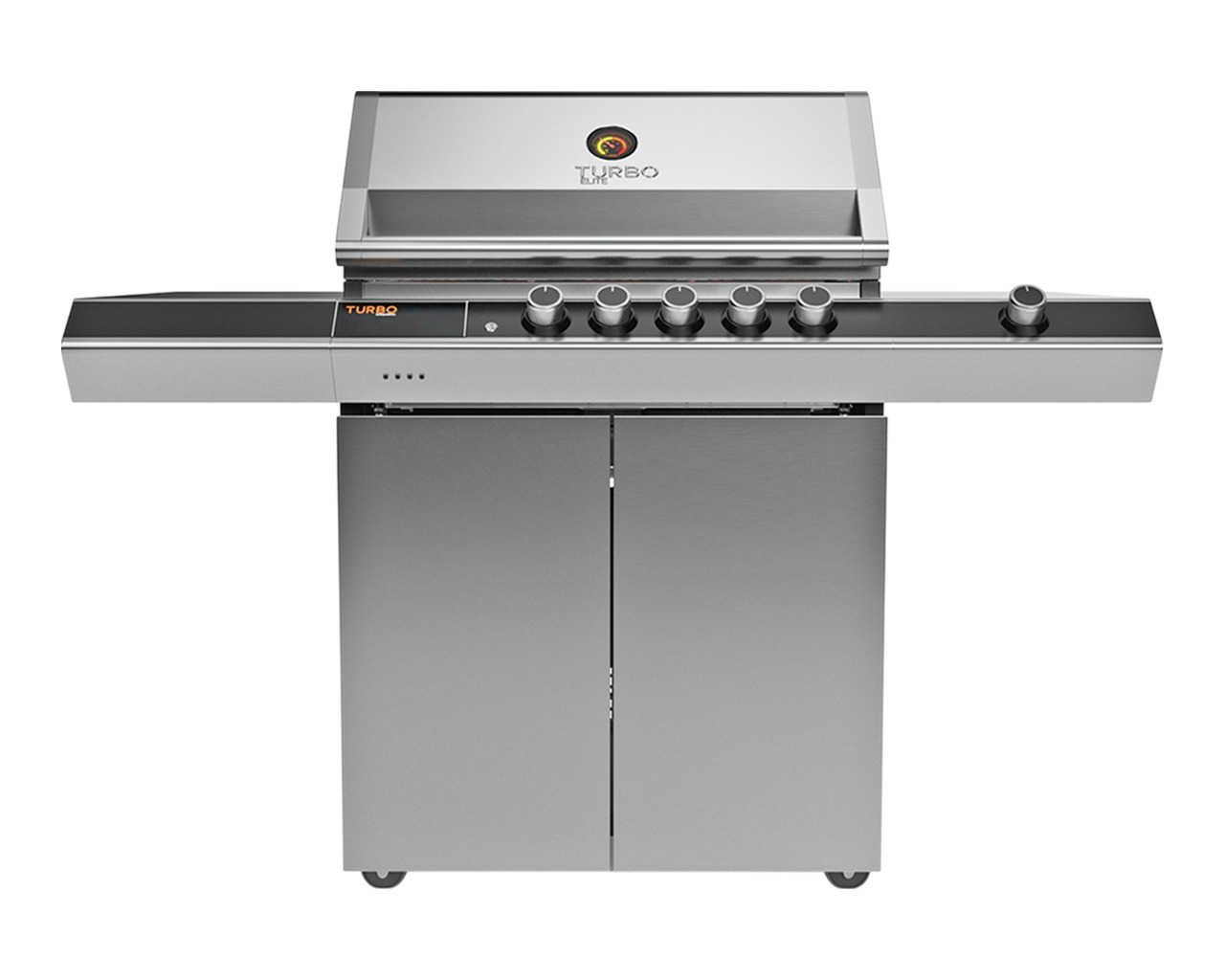 Ziegler & Brown Turbo Q Series Elite 5 Burner BBQ on Cart with Side Burner & Drawer, , hi-res image number null