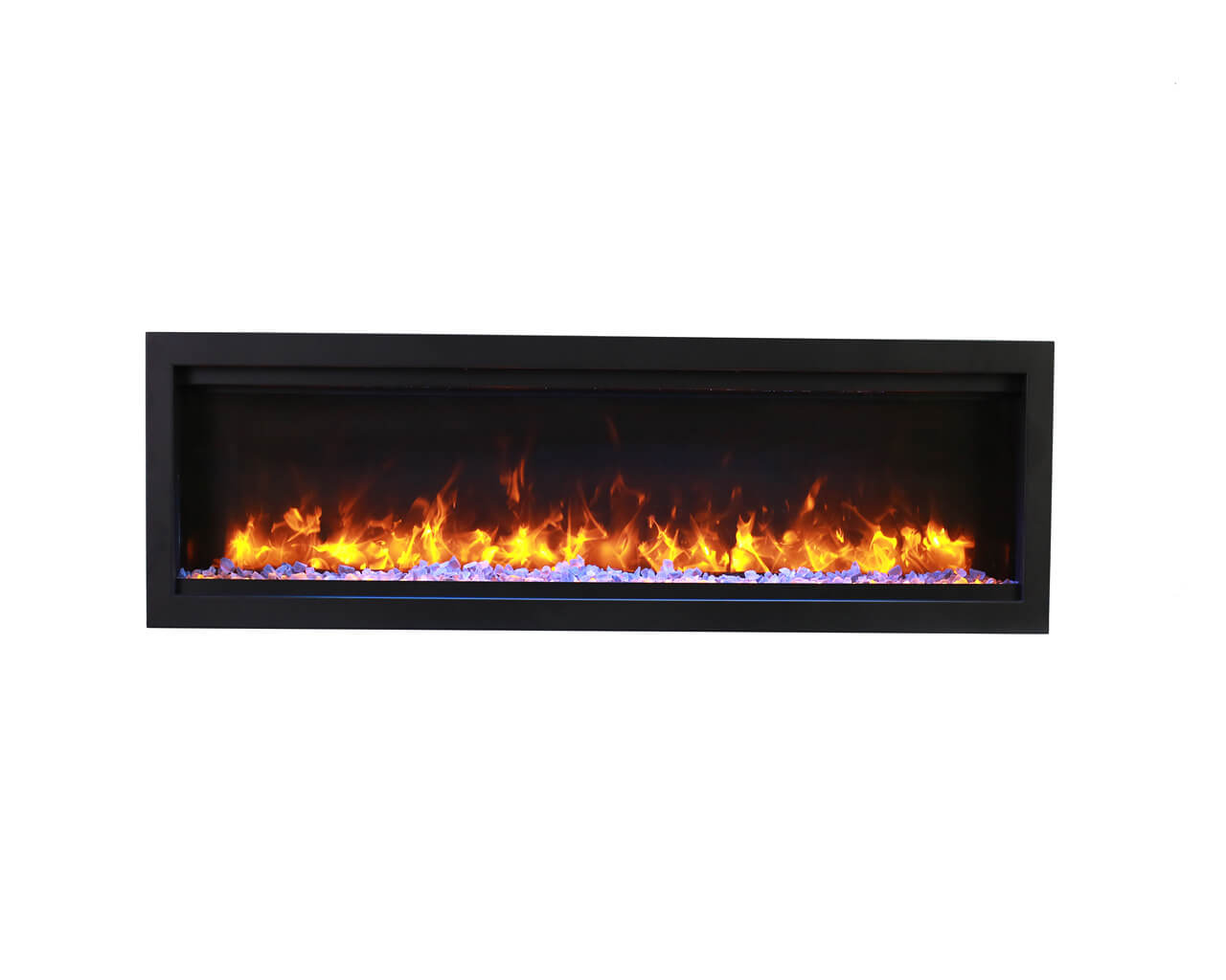 Amantii Smart 88" Clean face Electric Built-in with log and glass, black steel surround, , hi-res image number null