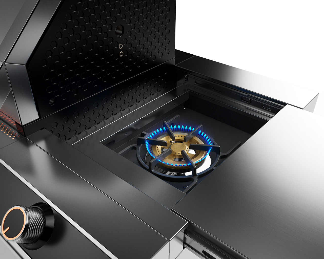 Ziegler & Brown Turbo Q Series Elite 5 Burner BBQ on Cart with Side Burner & Drawer, , hi-res image number null