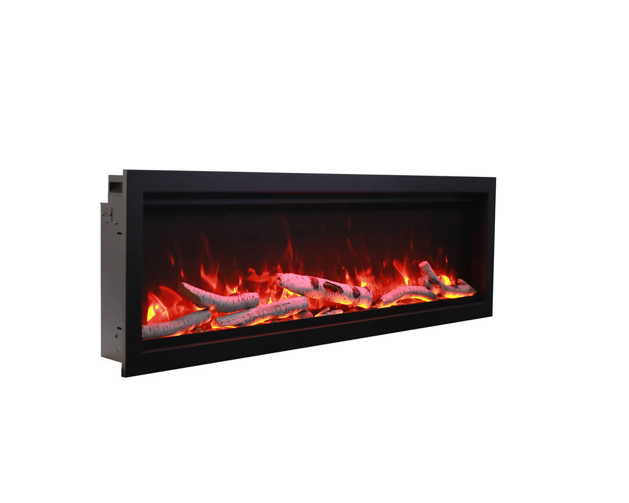 Amantii Smart 50" Clean face Electric Built-in with log and glass, black steel surround, , hi-res image number null