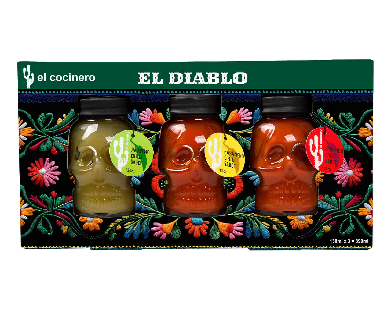 El Cocinero El Diablo Mexican Hot Sauce Triple Pack, , hi-res image number null