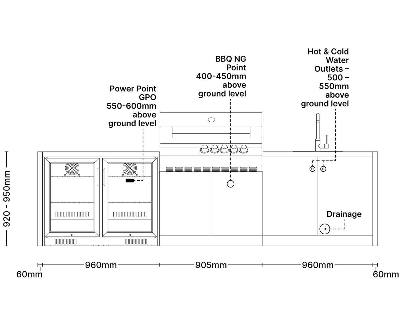 Alfresco Kitchen Co with Ziegler and Brown Turbo Elite 5 Burner Built-In BBQ ,Double Fridge and Double Sink Module, , hi-res image number null