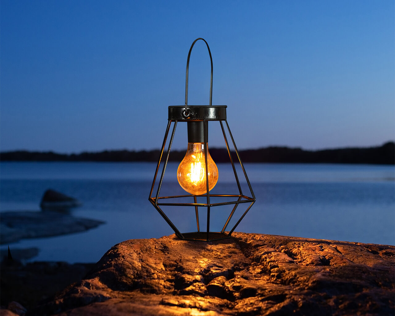 LumiFX Hex Cage Solar Lantern, , hi-res image number null