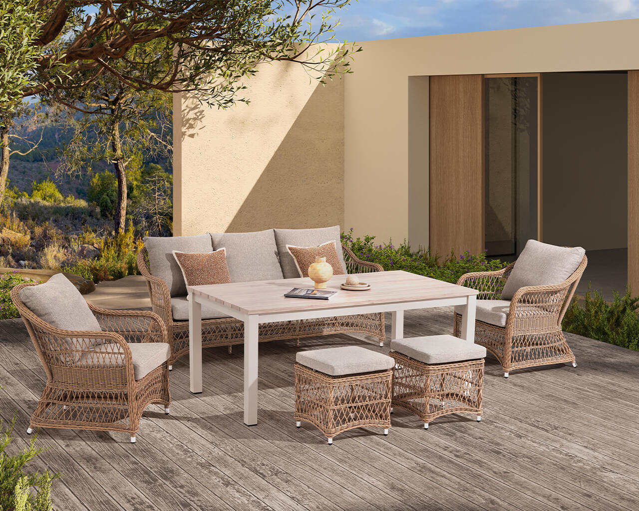 Kalbarri 6 Piece Low Dining Setting, , hi-res image number null